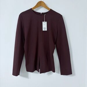 NWT COS Burgundy / Maroon Red Structured Top Blouse 8